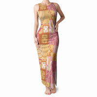 Aloha Hawaii Quilt Floral Patchwork Style Tank Maxi Dress