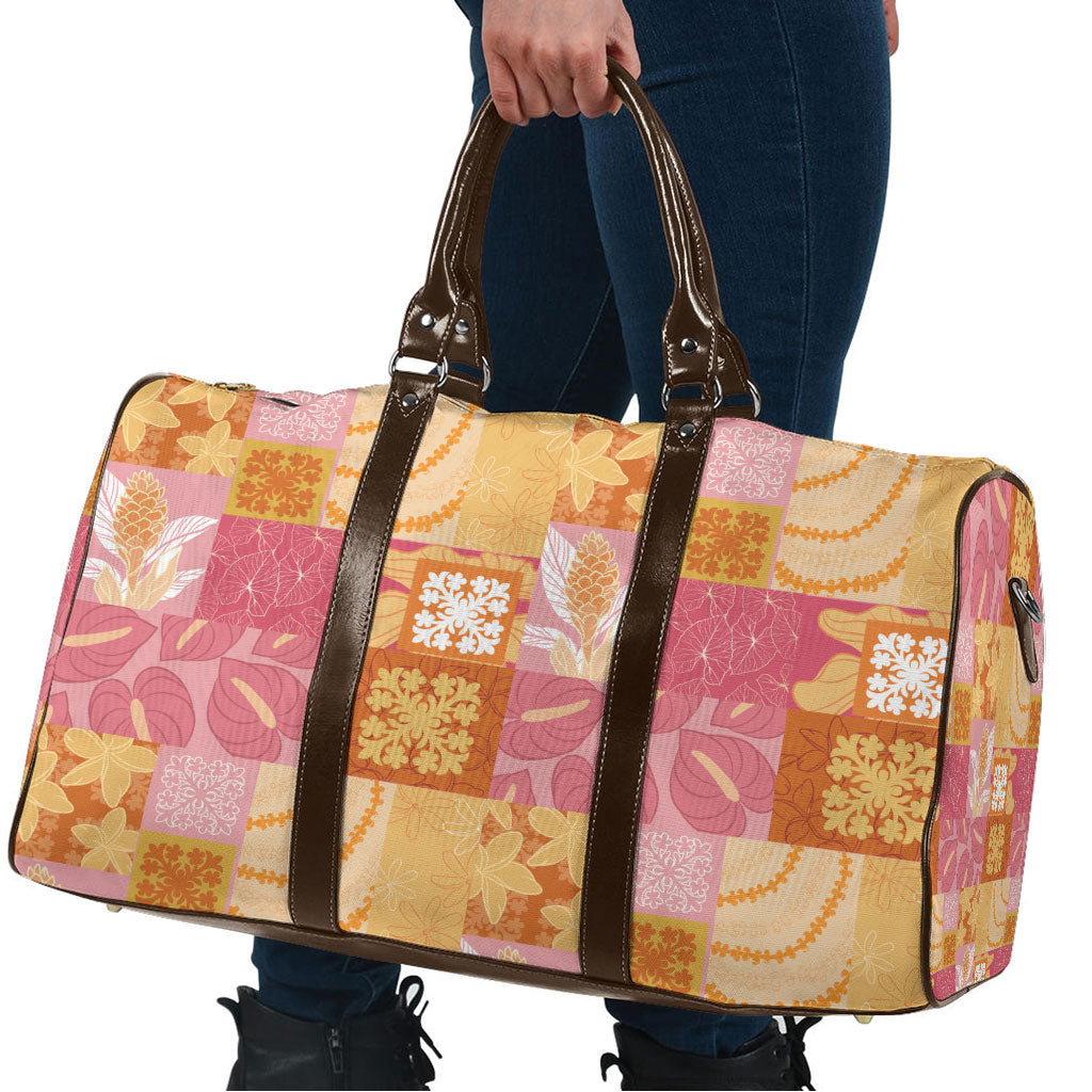 Aloha Hawaii Quilt Floral Patchwork Style Travel Bag