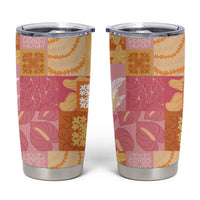 Aloha Hawaii Quilt Floral Patchwork Style Tumbler Cup