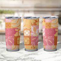 Aloha Hawaii Quilt Floral Patchwork Style Tumbler Cup