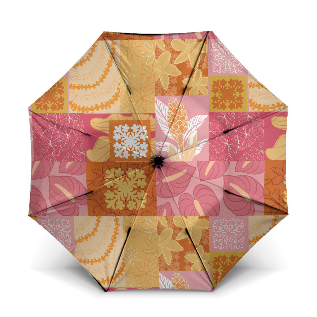 Aloha Hawaii Quilt Floral Patchwork Style Umbrella