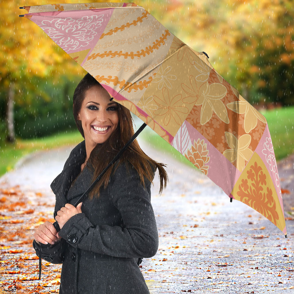 Aloha Hawaii Quilt Floral Patchwork Style Umbrella