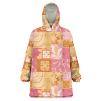 Aloha Hawaii Quilt Floral Patchwork Style Wearable Blanket Hoodie