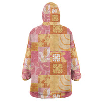 Aloha Hawaii Quilt Floral Patchwork Style Wearable Blanket Hoodie