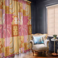 Aloha Hawaii Quilt Floral Patchwork Style Window Curtain