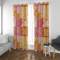 Aloha Hawaii Quilt Floral Patchwork Style Window Curtain