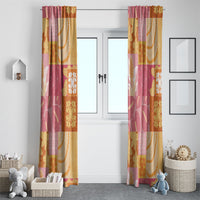 Aloha Hawaii Quilt Floral Patchwork Style Window Curtain