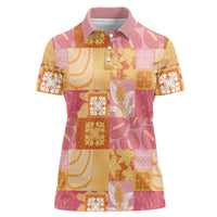 Aloha Hawaii Quilt Floral Patchwork Style Women Polo Shirt