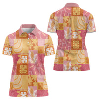 Aloha Hawaii Quilt Floral Patchwork Style Women Polo Shirt