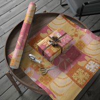 Aloha Hawaii Quilt Floral Patchwork Style Wrapping Paper