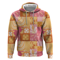 Aloha Hawaii Quilt Floral Patchwork Style Zip Hoodie