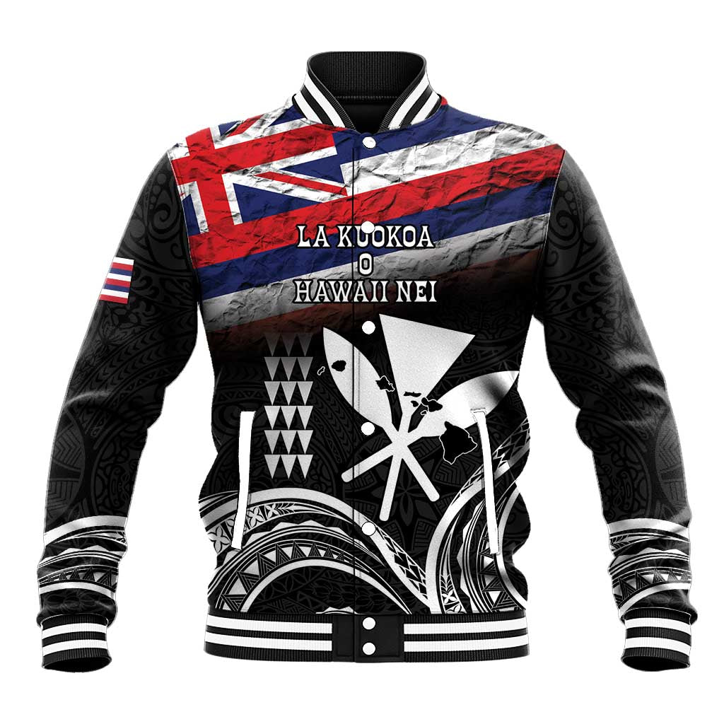 Hawaii Independence Day Baseball Jacket La Kuokoa - Happy 28th November LT14 Unisex Black - Polynesian Pride