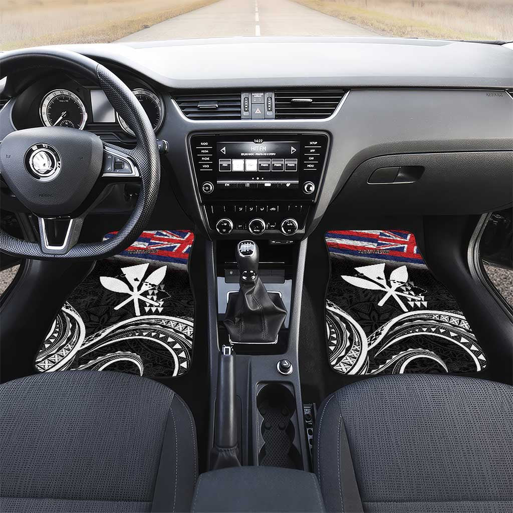 Hawaii Independence Day Car Mats La Kuokoa - Happy 28th November LT14 Set 2pcs - Front Black - Polynesian Pride