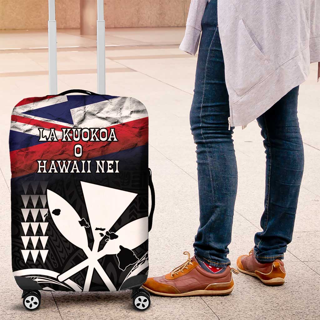 Hawaii Independence Day Luggage Cover La Kuokoa - Happy 28th November LT14 Black - Polynesian Pride