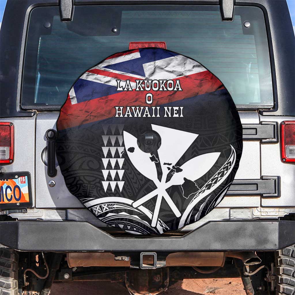 Hawaii Independence Day Spare Tire Cover La Kuokoa - Happy 28th November LT14 Black - Polynesian Pride