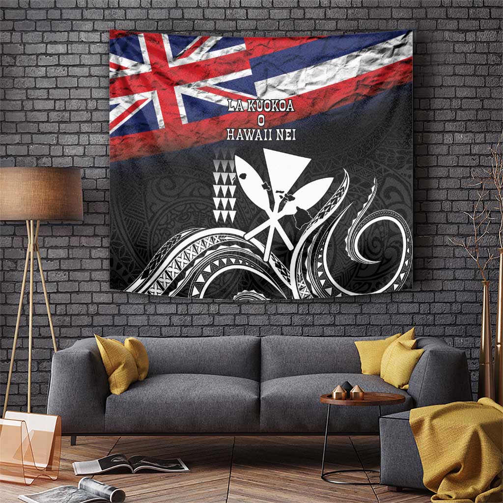 Hawaii Independence Day Tapestry La Kuokoa - Happy 28th November LT14 Black - Polynesian Pride