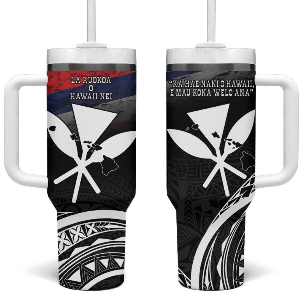 Hawaii Independence Day Tumbler With Handle La Kuokoa - Happy 28th November LT14 One Size: 40 oz Black - Polynesian Pride