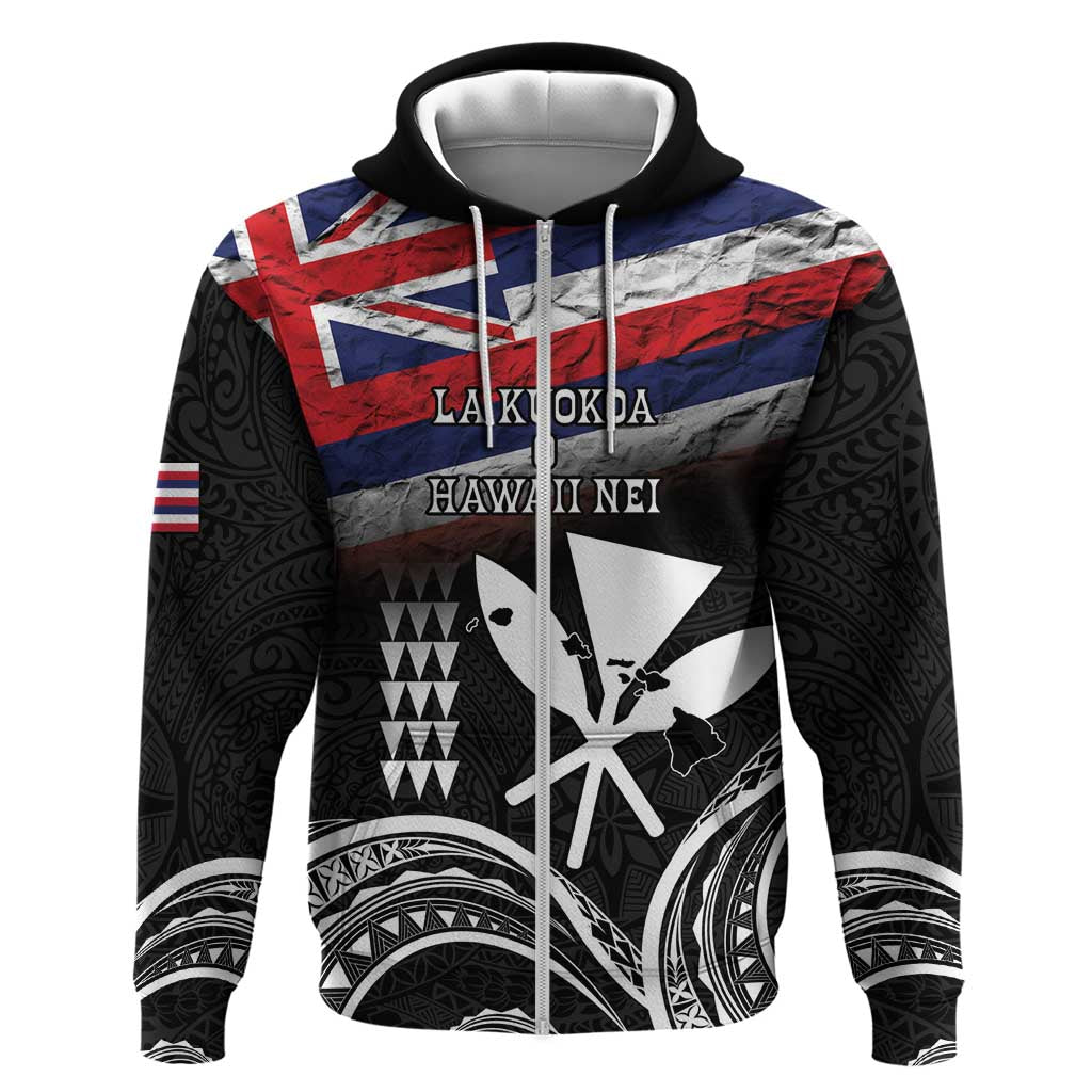 Hawaii Independence Day Zip Hoodie La Kuokoa - Happy 28th November LT14 Zip Hoodie Black - Polynesian Pride