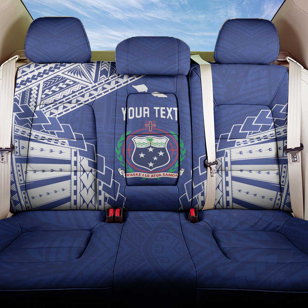 Toa Samoa Rugby Custom Back Car Seat Cover Go Champions Pacific Samoan Pattern LT14 One Size Blue - Polynesian Pride