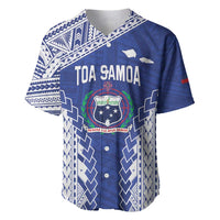 Toa Samoa Rugby Custom Baseball Jersey Go Champions Pacific Samoan Pattern LT14 Blue - Polynesian Pride