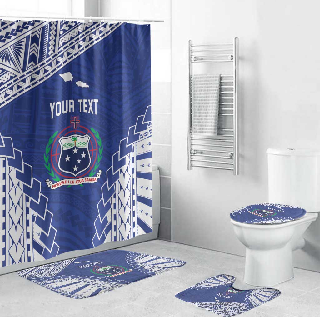 Toa Samoa Rugby Custom Bathroom Set Go Champions Pacific Samoan Pattern LT14 Bathroom Set (4 pcs) Blue - Polynesian Pride