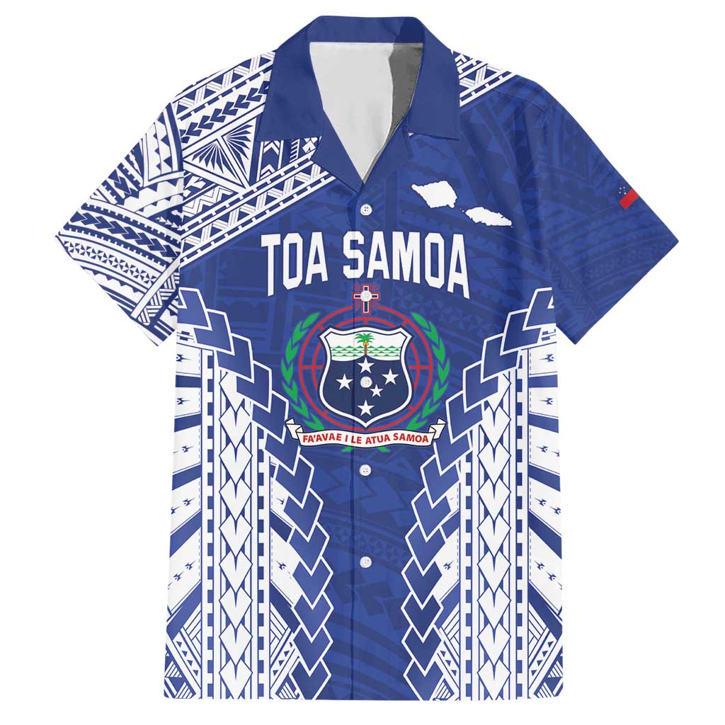 Toa Samoa Rugby Custom Hawaiian Shirt Go Champions Pacific Samoan Pattern LT14 Blue - Polynesian Pride