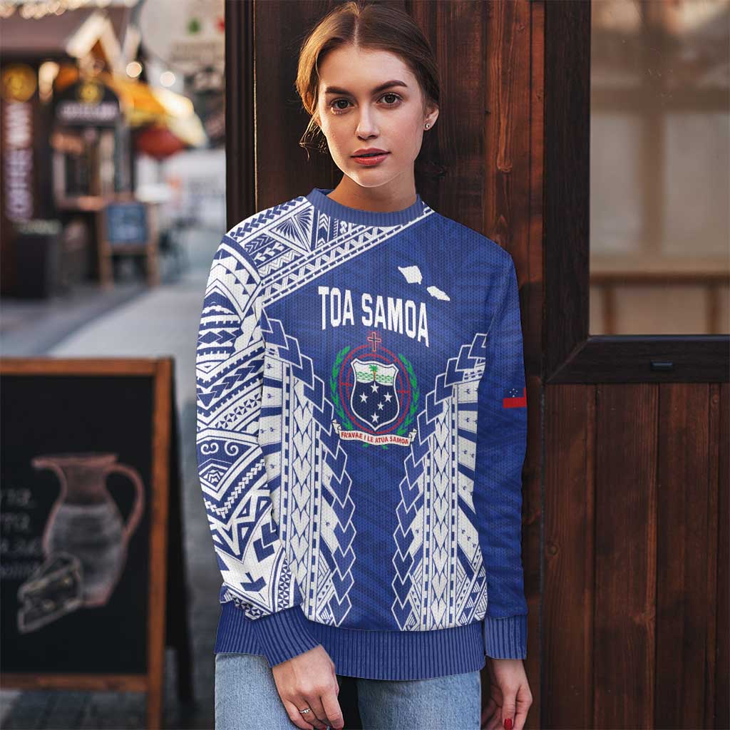 Toa Samoa Rugby Custom Ugly Christmas Sweater Go Champions Pacific Samoan Pattern LT14 - Polynesian Pride