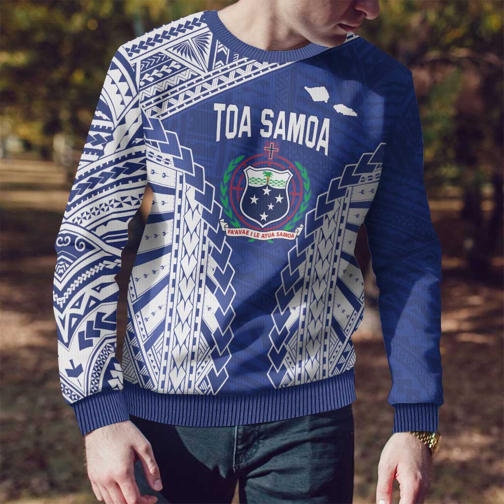 Toa Samoa Rugby Custom Ugly Christmas Sweater Go Champions Pacific Samoan Pattern LT14 - Polynesian Pride
