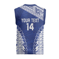 Toa Samoa Rugby Custom Christmas Knitted V-Neck Vest Go Champions Pacific Samoan Pattern LT14 - Polynesian Pride