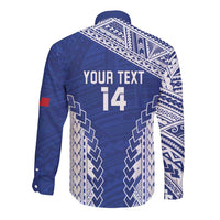 Toa Samoa Rugby Custom Long Sleeve Button Shirt Go Champions Pacific Samoan Pattern LT14 - Polynesian Pride