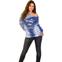 Toa Samoa Rugby Custom Off Shoulder Sweater Go Champions Pacific Samoan Pattern LT14 - Polynesian Pride