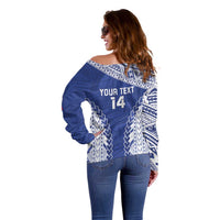 Toa Samoa Rugby Custom Off Shoulder Sweater Go Champions Pacific Samoan Pattern LT14 - Polynesian Pride