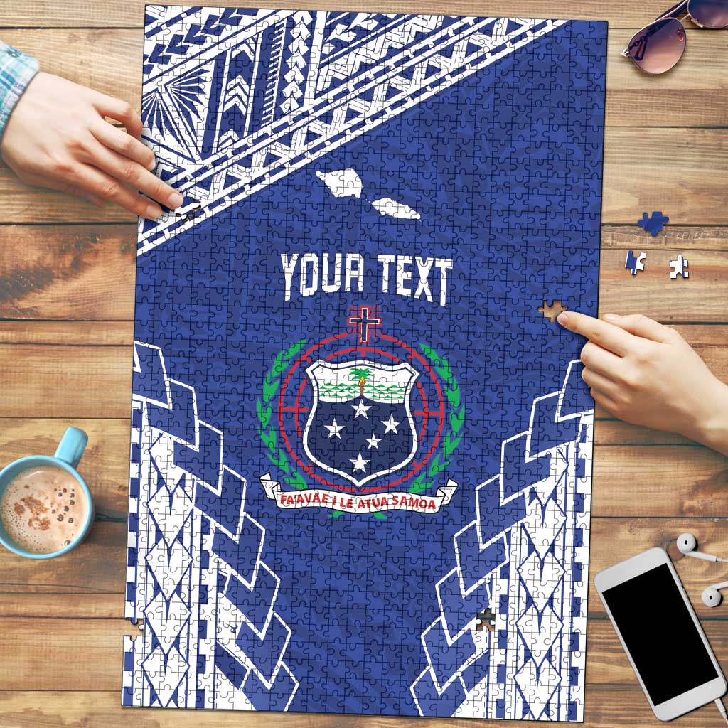 Toa Samoa Rugby Custom Puzzle Go Champions Pacific Samoan Pattern LT14 Blue - Polynesian Pride