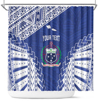 Toa Samoa Rugby Custom Shower Curtain Go Champions Pacific Samoan Pattern LT14 Blue - Polynesian Pride