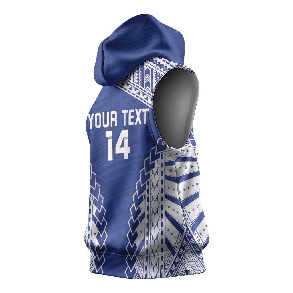 Toa Samoa Rugby Custom Sleeveless Hoodie Go Champions Pacific Samoan Pattern LT14 - Polynesian Pride