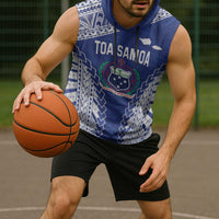 Toa Samoa Rugby Custom Sleeveless Hoodie Go Champions Pacific Samoan Pattern LT14 - Polynesian Pride