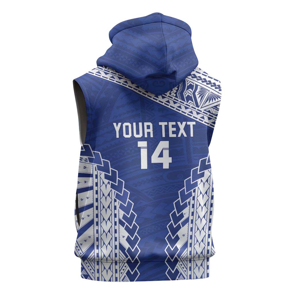 Toa Samoa Rugby Custom Sleeveless Zip Hoodie Go Champions Pacific Samoan Pattern LT14 - Polynesian Pride
