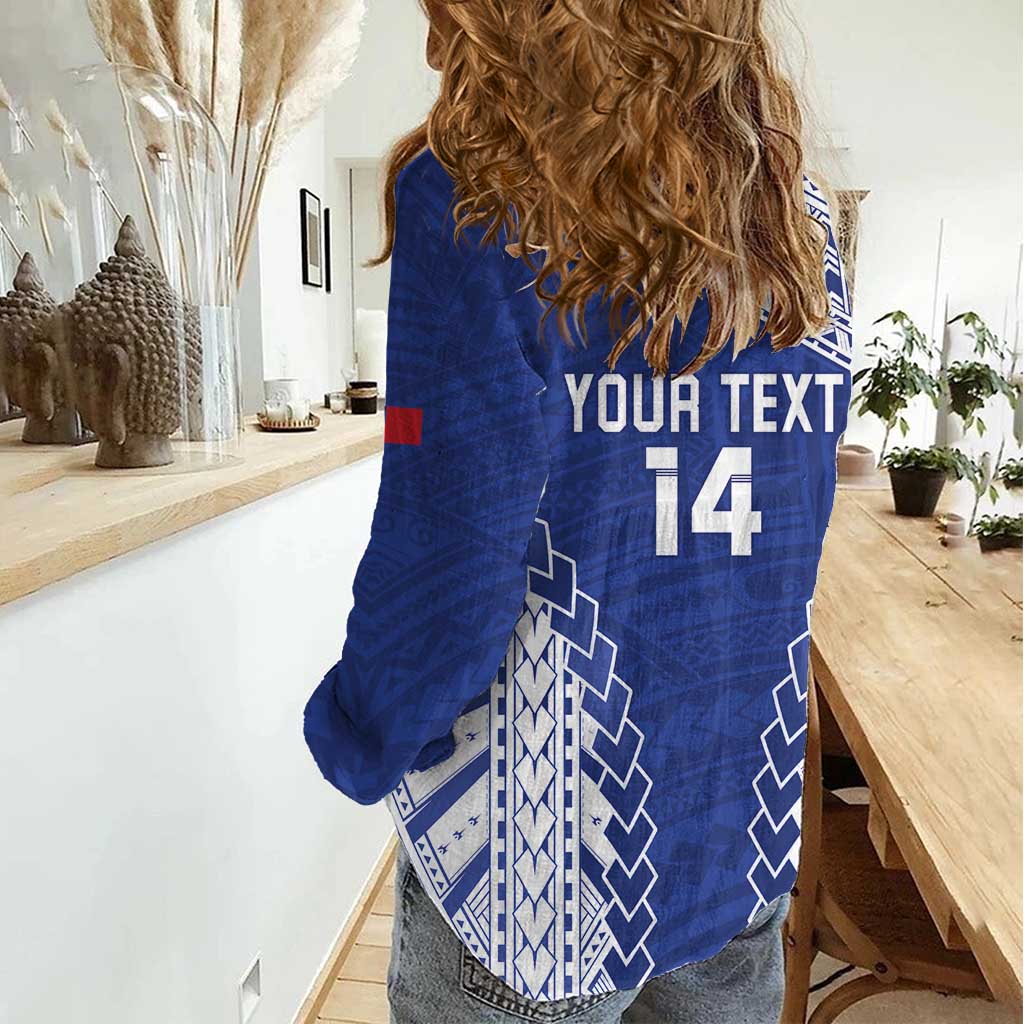 Toa Samoa Rugby Custom Women Casual Shirt Go Champions Pacific Samoan Pattern LT14 - Polynesian Pride