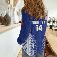 Toa Samoa Rugby Custom Women Casual Shirt Go Champions Pacific Samoan Pattern LT14 - Polynesian Pride