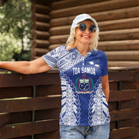 Toa Samoa Rugby Custom Women Polo Shirt Go Champions Pacific Samoan Pattern LT14 - Polynesian Pride