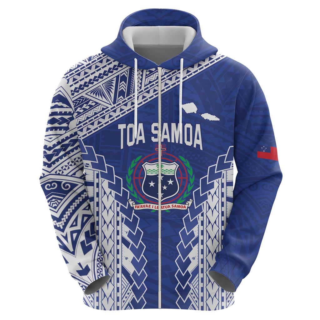 Toa Samoa Rugby Custom Zip Hoodie Go Champions Pacific Samoan Pattern LT14 - Polynesian Pride
