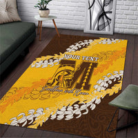 Personalized Mililani Hawaii High School Area Rug Puakenikeni Lei Hawaiian Pattern LT14 Yellow - Polynesian Pride