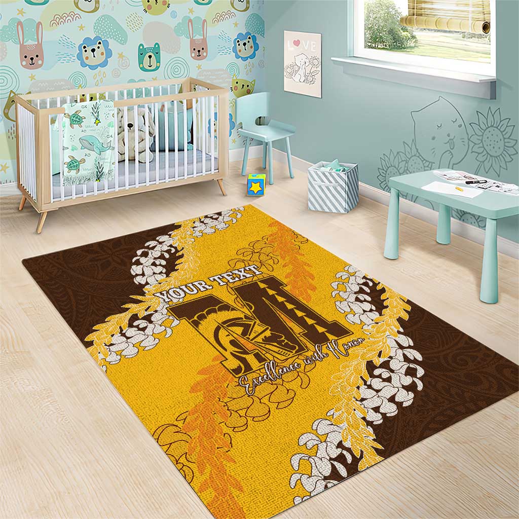 Personalized Mililani Hawaii High School Area Rug Puakenikeni Lei Hawaiian Pattern LT14 - Polynesian Pride