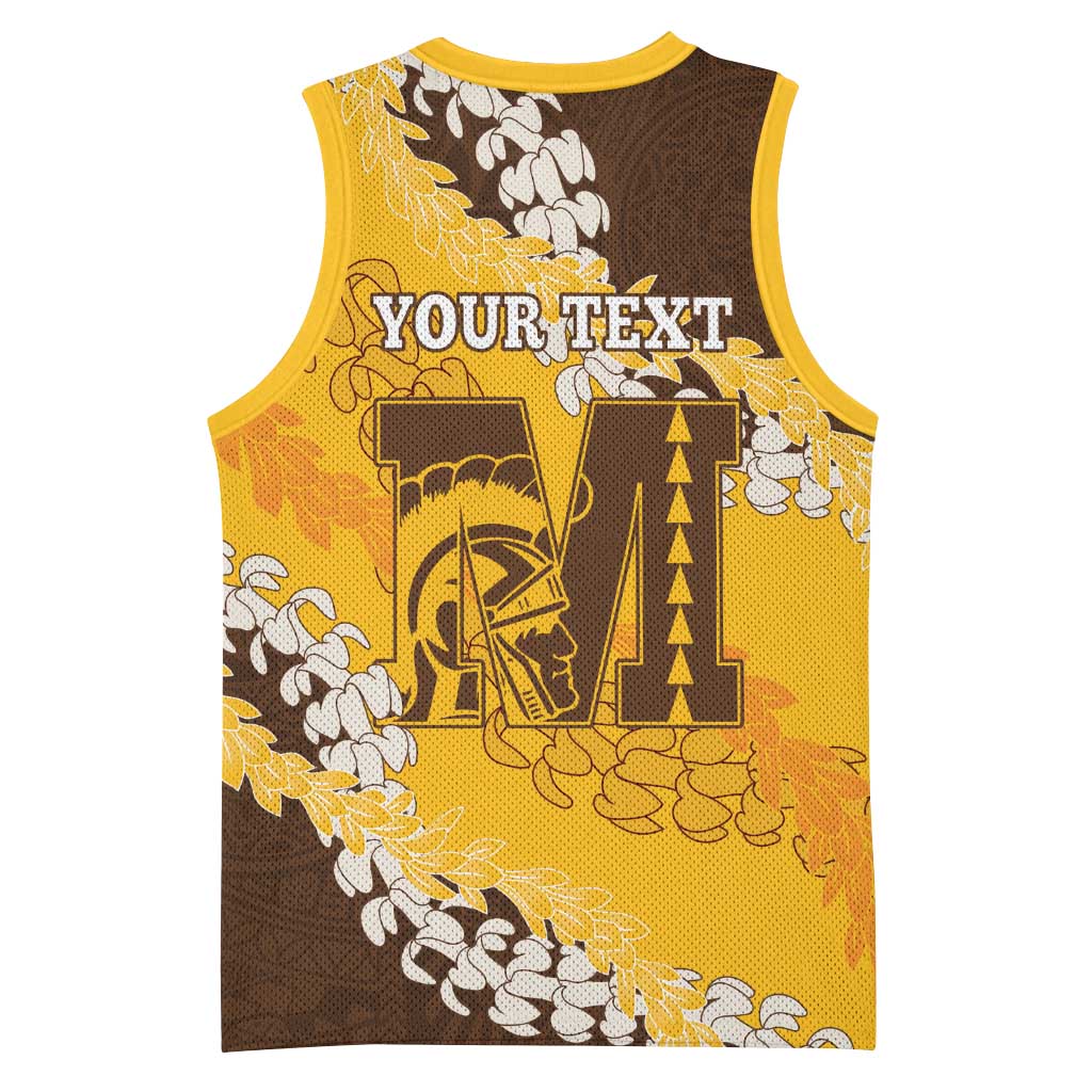 Personalized Mililani Hawaii High School Basketball Jersey Puakenikeni Lei Hawaiian Pattern LT14 - Polynesian Pride