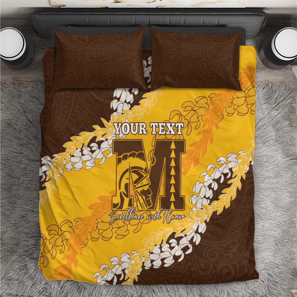 Personalized Mililani Hawaii High School Bedding Set Puakenikeni Lei Hawaiian Pattern LT14 Yellow - Polynesian Pride