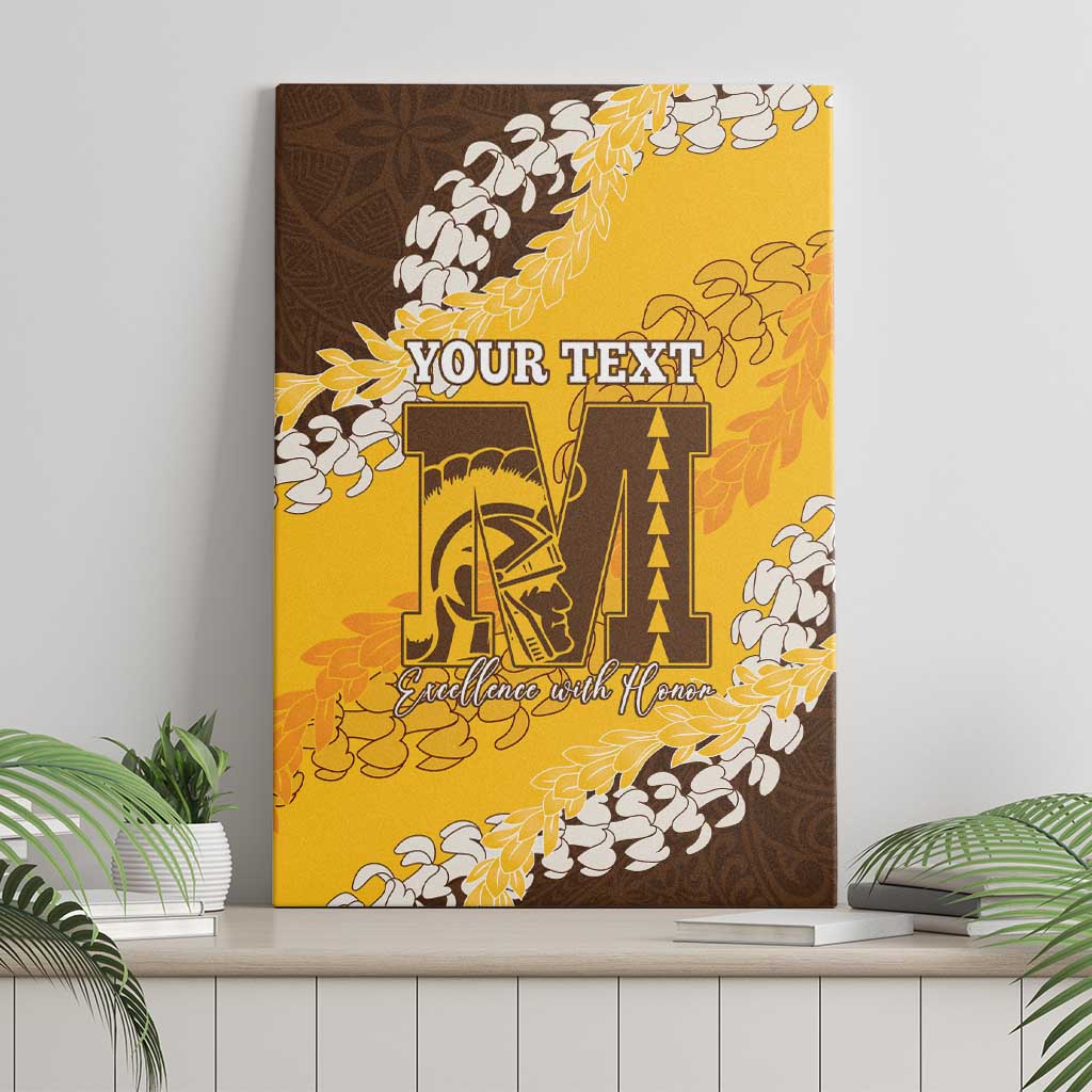 Personalized Mililani Hawaii High School Canvas Wall Art Puakenikeni Lei Hawaiian Pattern LT14 - Polynesian Pride