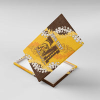 Personalized Mililani Hawaii High School Canvas Wall Art Puakenikeni Lei Hawaiian Pattern LT14 With Frame Yellow - Polynesian Pride