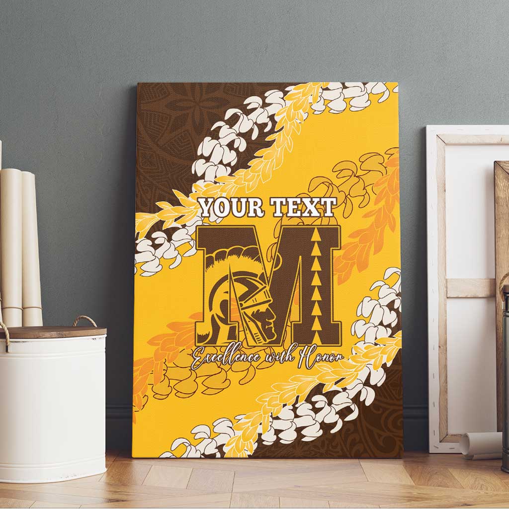 Personalized Mililani Hawaii High School Canvas Wall Art Puakenikeni Lei Hawaiian Pattern LT14 - Polynesian Pride