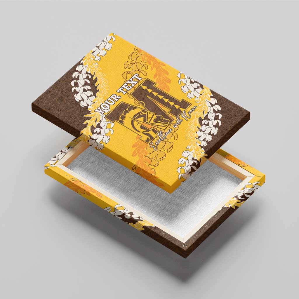 Personalized Mililani Hawaii High School Canvas Wall Art Puakenikeni Lei Hawaiian Pattern LT14 - Polynesian Pride