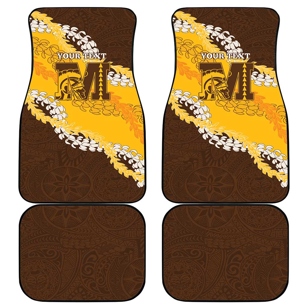 Personalized Mililani Hawaii High School Car Mats Puakenikeni Lei Hawaiian Pattern LT14 - Polynesian Pride